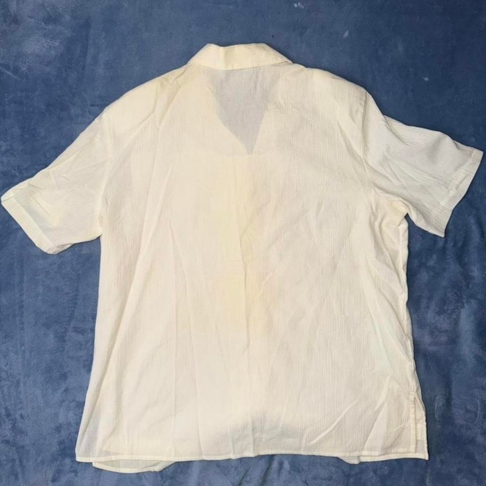 Vintage Alfred Dunner cream blouse with embroidered flowers. Size: 16 - Picture 5 of 5